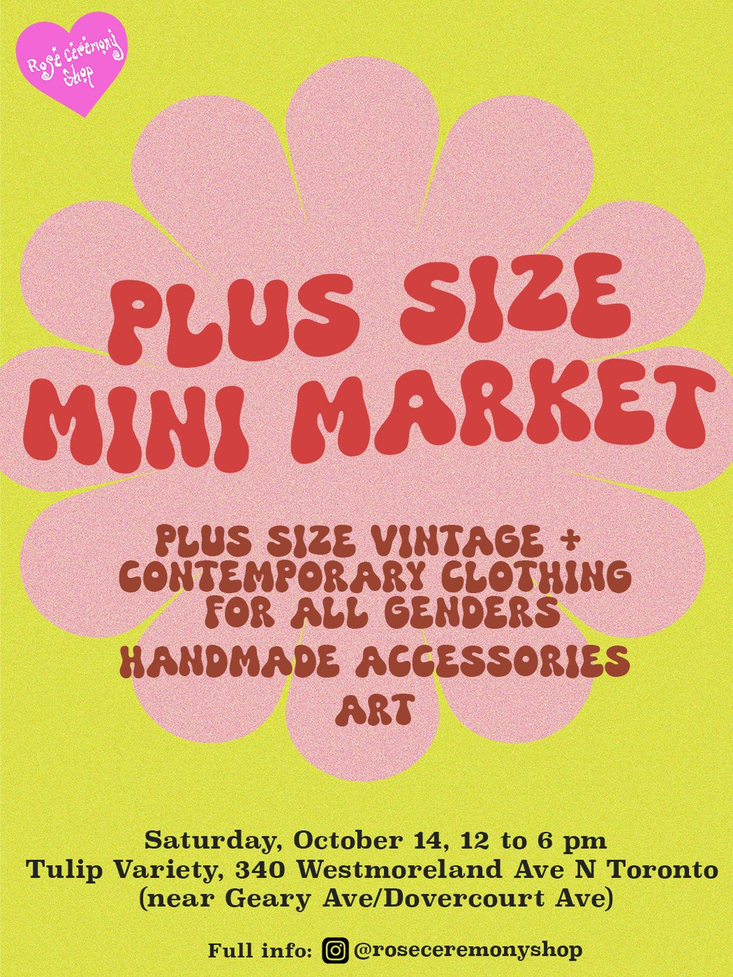 Plus Size Mini Market at Tulip Variety October 14 2023 Rose